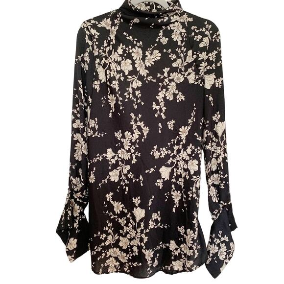 Free People Aries Black Floral Print Mini Dress Small - Picture 2 of 12